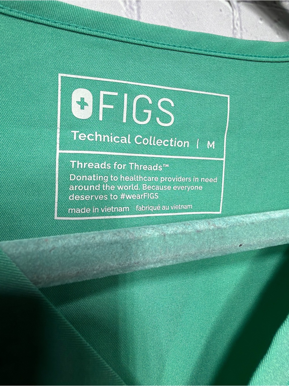 Figs Catarina One Pocket Scrub Top Blue Green Sz M Medical Nurse Doctor - Picture 7 of 7